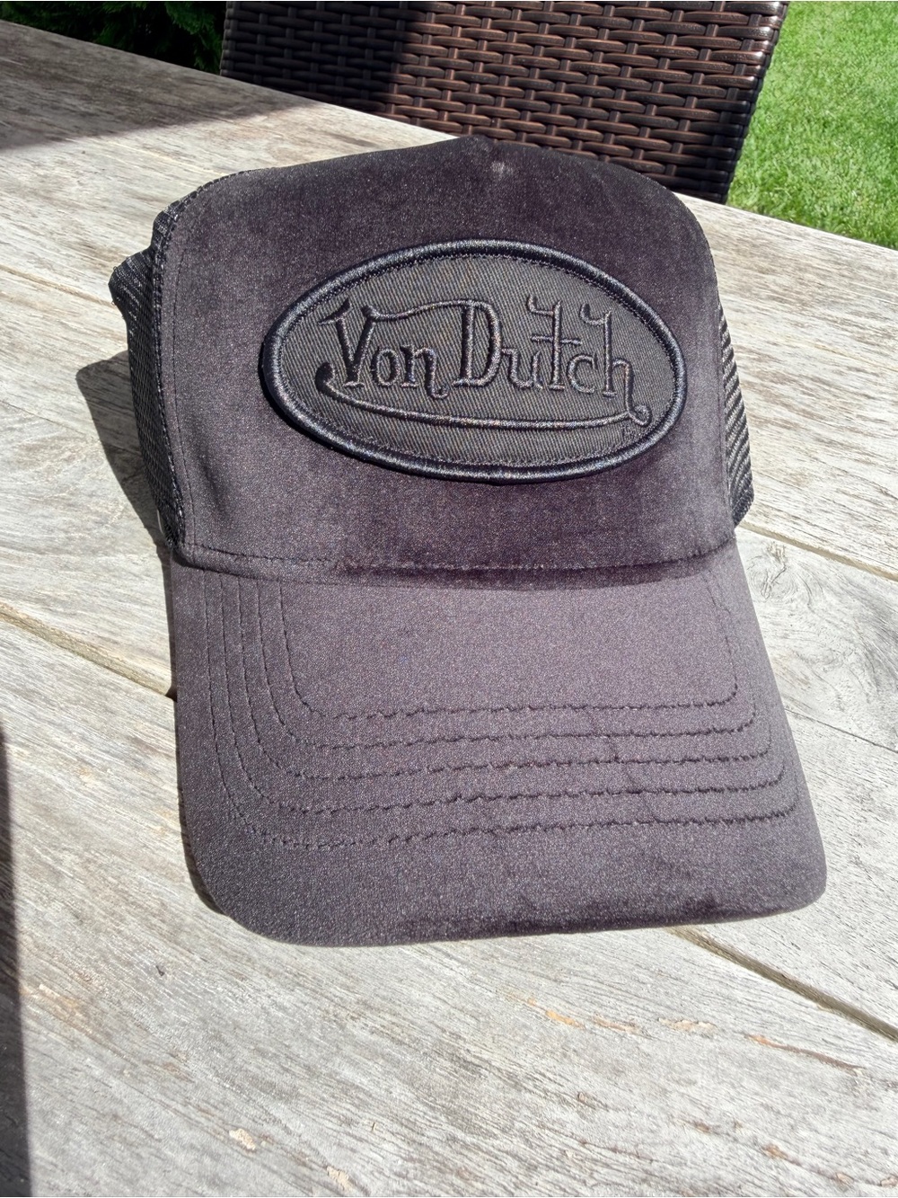 Von Dutch Suede Trucker Hat black NWT